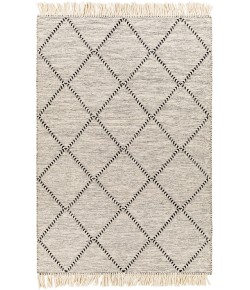 Surya Uttar UTT2302 Black Cream Area Rug 6 ft. X 9 ft. Rectangle