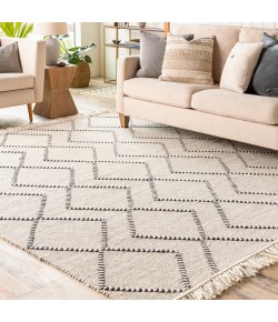 Livabliss Uttar UTT2303 Black Cream Area Rug 6 ft. X 9 ft. Rectangle