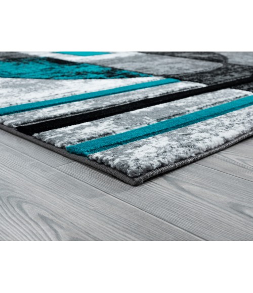 United Weavers Bristol Turquoise 2050-10169 2 ft. 7 in. X 7 ft. 4 in. Rectangle Rug