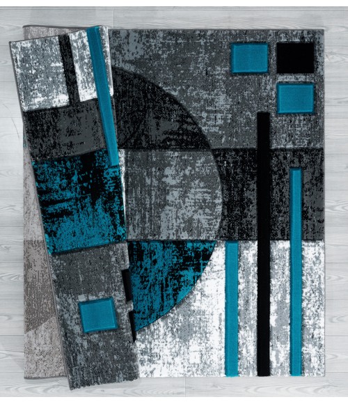 United Weavers Bristol Turquoise 2050-10169 2 ft. 7 in. X 7 ft. 4 in. Rectangle Rug