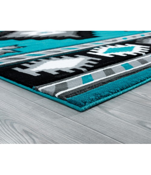 United Weavers Bristol Turquoise 2050-10469 5 ft. 3 in. X 7 ft. 6 in. Rectangle Rug