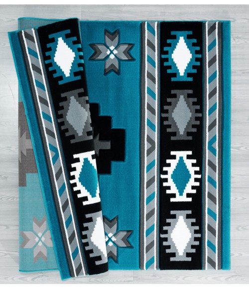 United Weavers Bristol Turquoise 2050-10469 5 ft. 3 in. X 7 ft. 6 in. Rectangle Rug