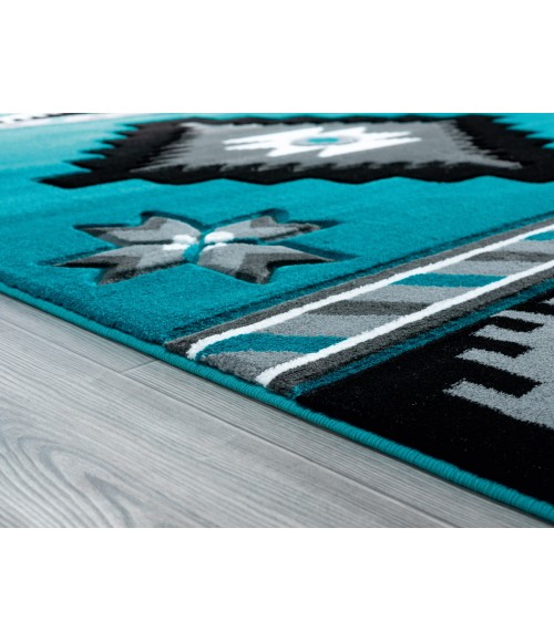 United Weavers Bristol Turquoise 2050-10469 5 ft. 3 in. X 7 ft. 6 in. Rectangle Rug