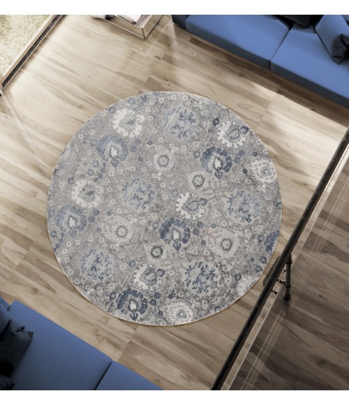 United Weavers Cascades Blue 2601-10460 7 ft. 10 in. RD Round Rug