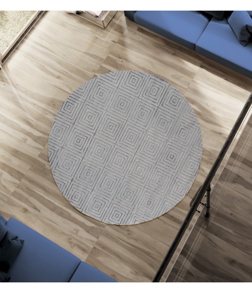 United Weavers Cascades Blue/Grey 2601-10867 7 ft. 10 in. RD Round Rug