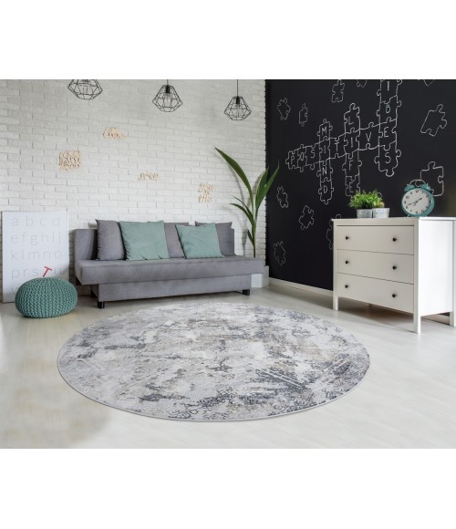 United Weavers Emojy Wheat 2640-40191 7 ft. 10 in. RD Round Rug