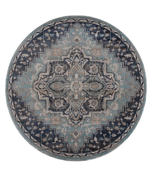 United Weavers Portsmouth Blue 3110-40460 7 ft. 11 in. X 7 ft. 11 in. Round Rug