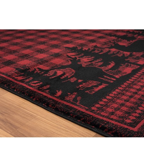 United Weavers Highlands Red 3115-60830 5 ft. 3 in. X 7 ft. 2 in. Rectangle Rug