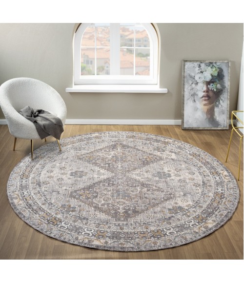 United Weavers Armada  Grey 4545-21750 7 ft. 11 in. X 7 ft. 11 in. Round Rug