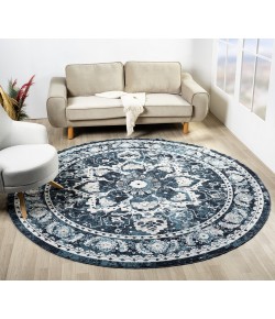 United Weavers Stratton Blue 675-71160 7 ft. 11 in. X 7 ft. 11 in. Round Rug