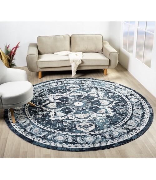 United Weavers Stratton Blue Rug 675-71160 7 ft. 11 in. X 7 ft. 11 in. Round - Rugs Town United Weavers Stratton Blue 675-71160 7 ft. 11 in. X 7 ft. 11 in. Round Rug