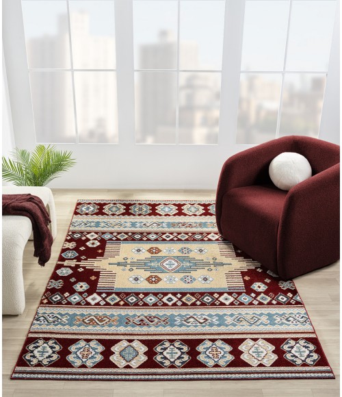 United Weavers Stratton Burgundy Rug 675-71334 5 ft. 3 in. X 7 ft. 2 in. Rectangle - Rugs Town United Weavers Stratton Burgundy 675-71334 5 ft. 3 in. X 7 ft. 2 in. Rectangle Rug