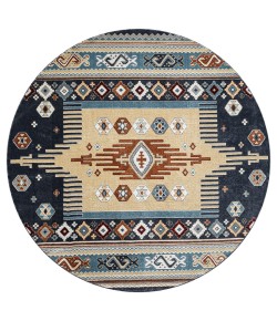 United Weavers Stratton Navy 675-71364 7 ft. 11 in. X 7 ft. 11 in. Round Rug