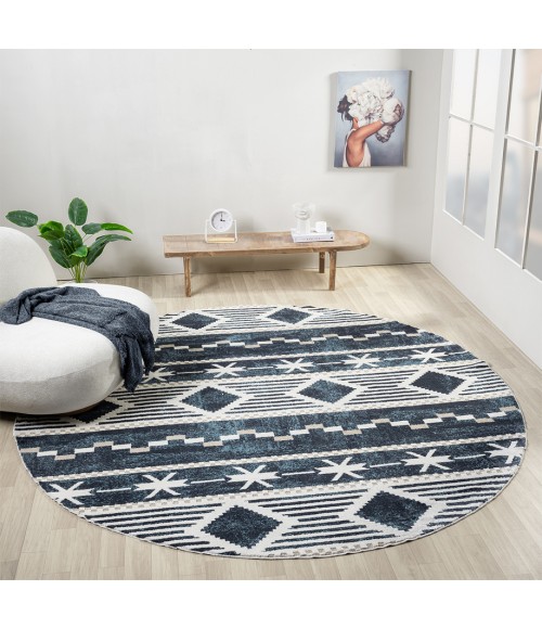 United Weavers Stratton Navy Rug 675-71564 7 ft. 11 in. X 7 ft. 11 in. Round - Rugs Town United Weavers Stratton Navy 675-71564 7 ft. 11 in. X 7 ft. 11 in. Round Rug