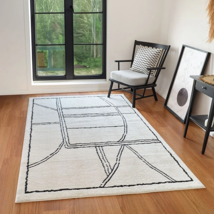 Amer Monotone White MNT-1 5 ft. X 7 ft. 6 in. Rectangle Rug