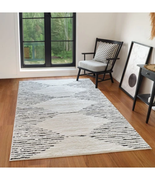 Amer Monotone White MNT-2 7 ft. 9 in. X 9 ft. 9 in. Rectangle Rug
