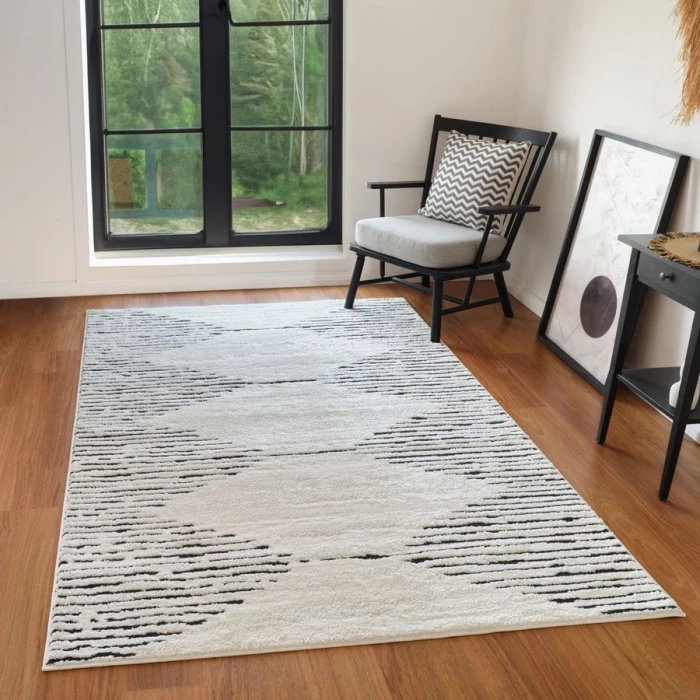 Amer Monotone White MNT-2 5 ft. X 7 ft. 6 in. Rectangle Rug