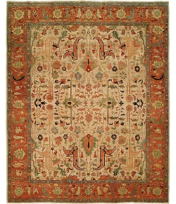 Harounian Antique Heriz Ivory - Rust 101 6 ft. X 9 ft. Rectangle Rug