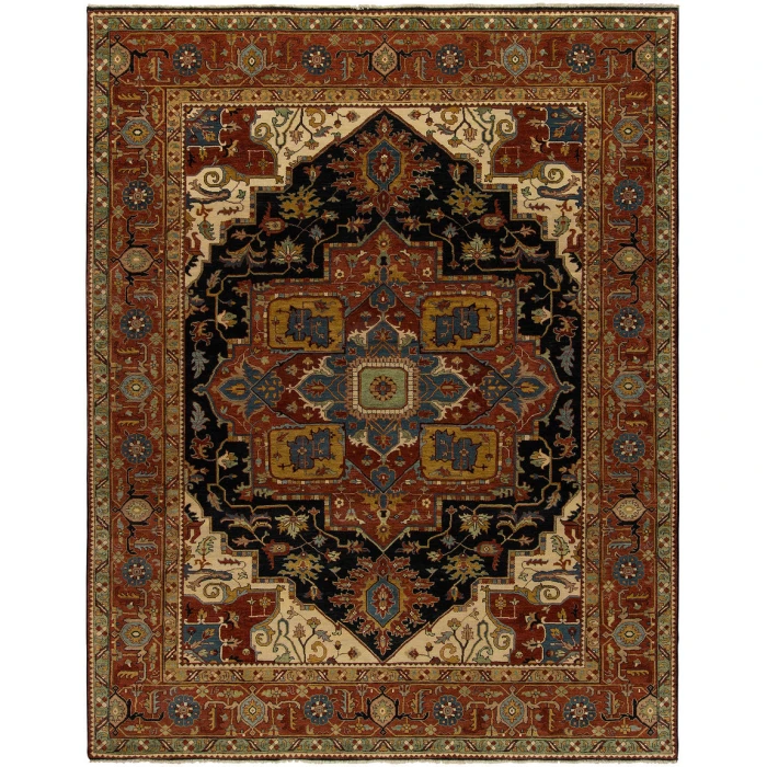 Harounian Antique Heriz Blue - Red 106 8 ft. X 10 ft. Rectangle Rug