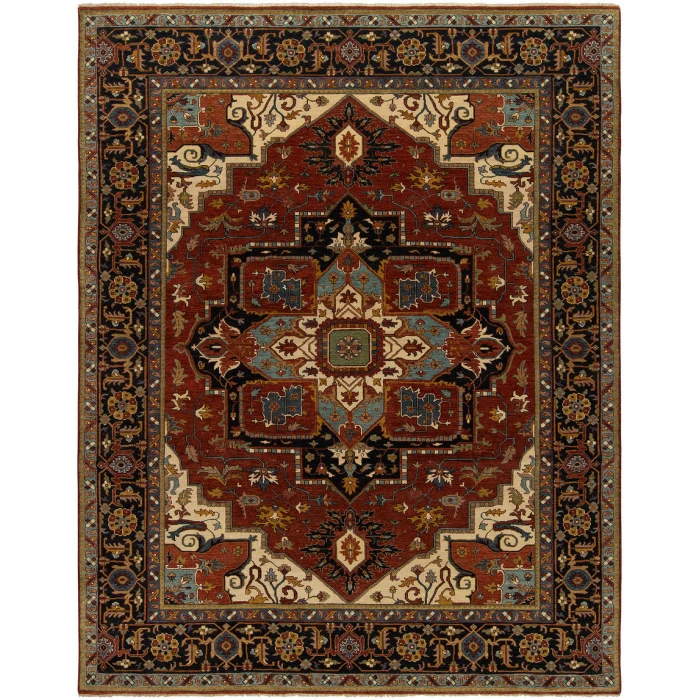 Harounian Antique Heriz Red - Blue 106 8 ft. X 10 ft. Rectangle Rug