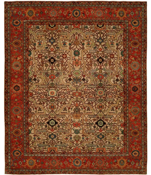 Harounian Antique Heriz Ivory - Red 109 10 ft. X 14 ft. Rectangle Rug