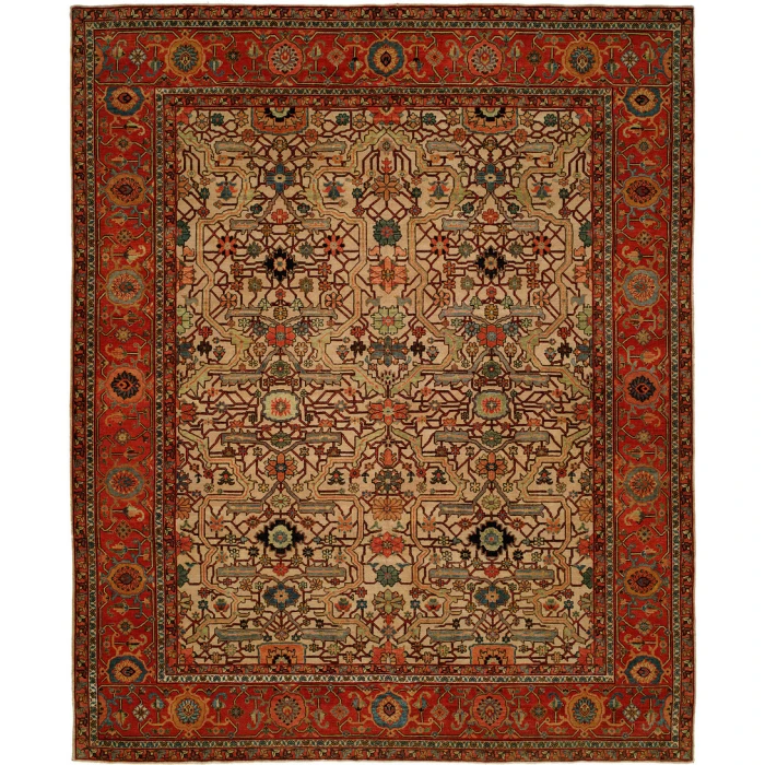 Harounian Antique Heriz Ivory - Red 109 10 ft. X 14 ft. Rectangle Rug