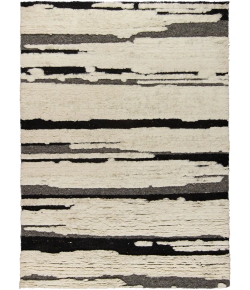 Harounian Fern Black FN-03 6 ft. X 9 ft. Rectangle Rug