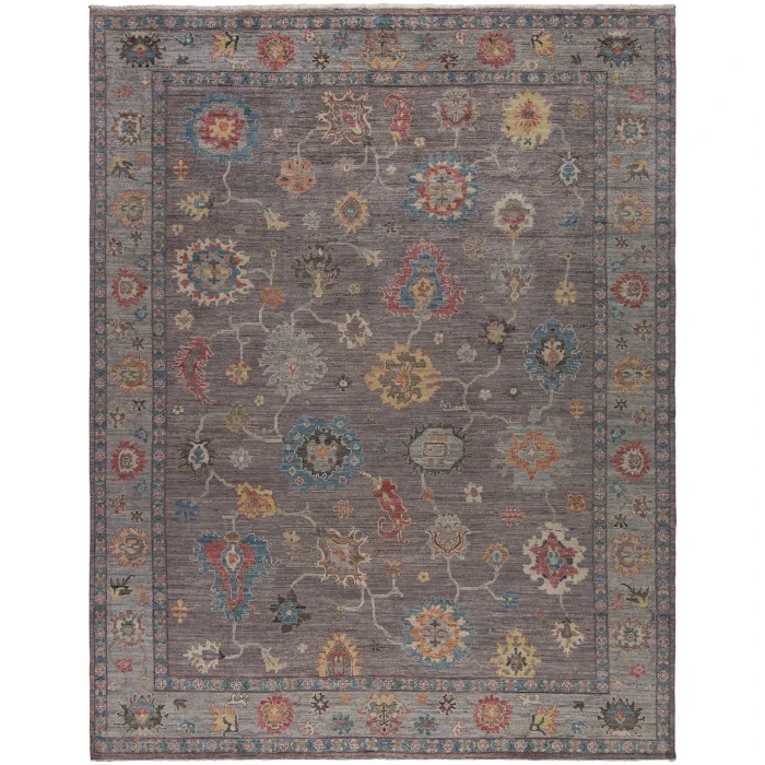 Harounian Majestic Oushak Plum-Grey MAJ-103 2 ft. 6 in. X 10 ft. Rectangle Rug