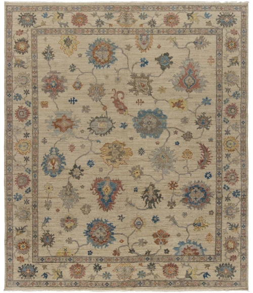Harounian Majestic Oushak Ivory-Ivory MAJ-107 2 ft. 6 in. X 10 ft. Rectangle Rug