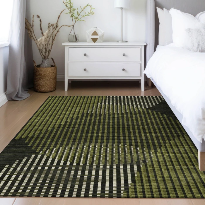Addison Rugs Chantille Green ACN1001 5ft. x 7ft.6in. Rect. Rug