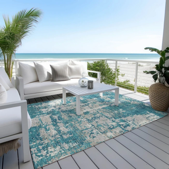 Addison Rugs Chantille Teal ACN1008 9ft. x 12ft. Rect. Rug