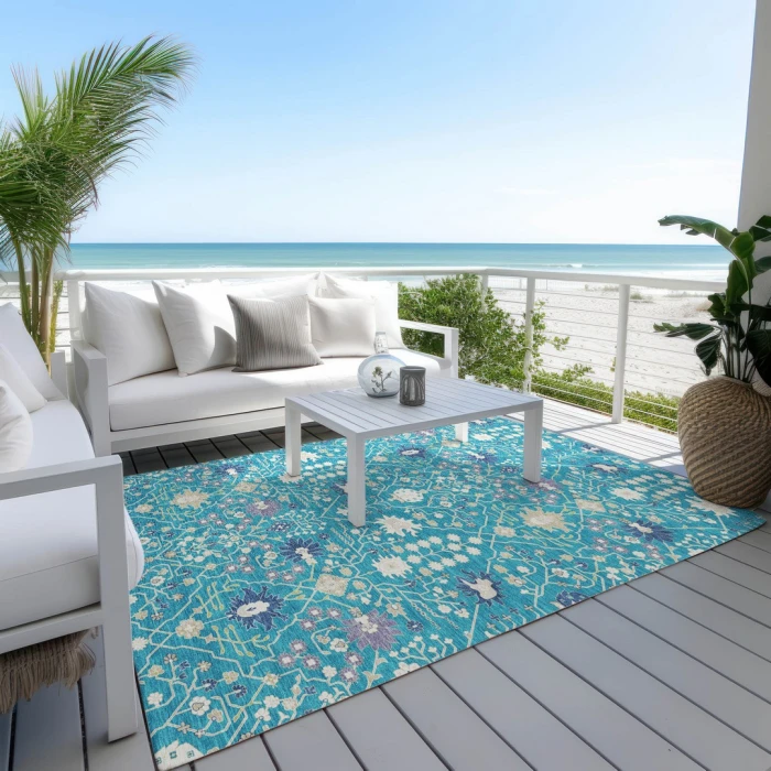 Addison Rugs Chantille Teal ACN1009 9ft. x 12ft. Rect. Rug