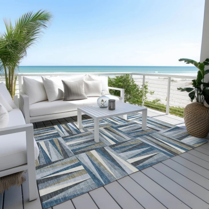 Addison Rugs Chantille Blue ACN1012 5ft. x 7ft.6in. Rect. Rug