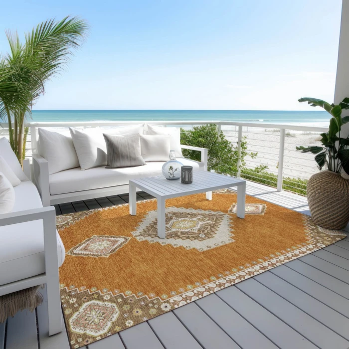Addison Rugs Chantille Orange ACN1014 9ft. x 12ft. Rect. Rug