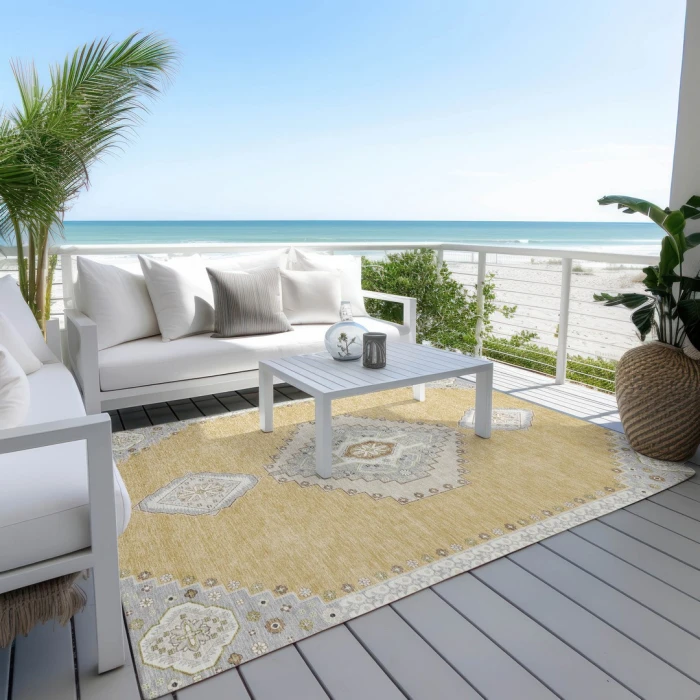Addison Rugs Chantille Gold ACN1014 9ft. x 12ft. Rect. Rug