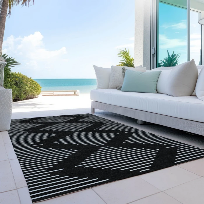 Addison Rugs Chantille Black ACN1016 5ft. x 7ft.6in. Rect. Rug