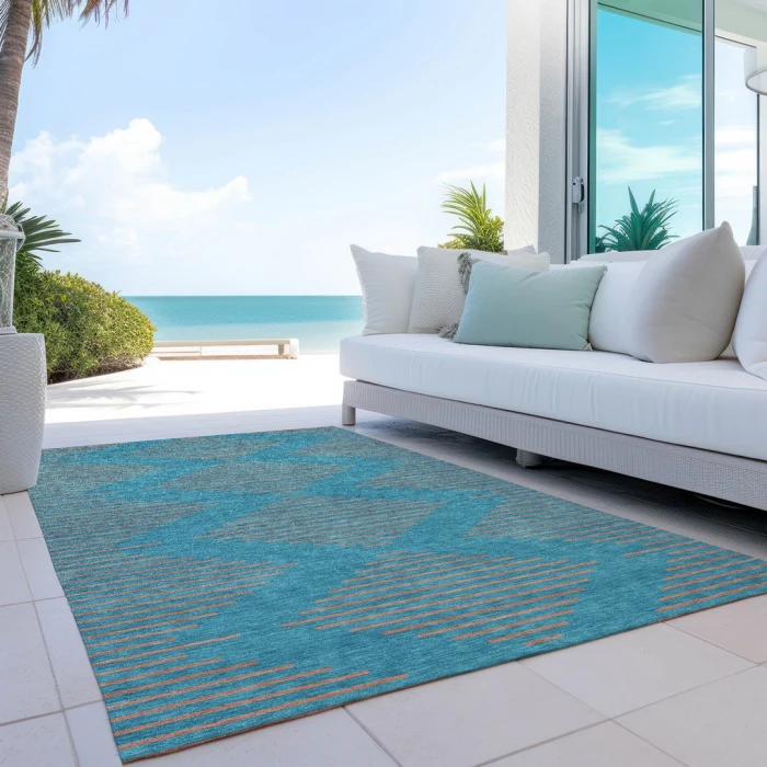 Addison Rugs Chantille Teal ACN1017 8ft. x 10ft. Rect. Rug