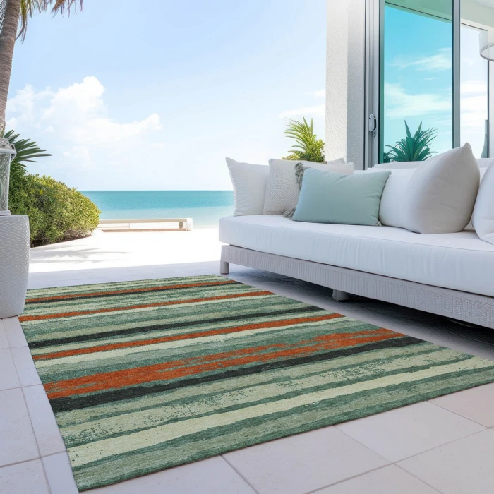 Addison Rugs Chantille Green ACN1019 5ft. x 7ft.6in. Rect. Rug