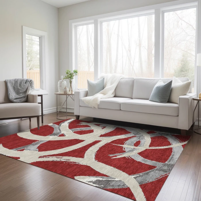 Addison Rugs Chantille Red ACN1022 5ft. x 7ft.6in. Rect. Rug
