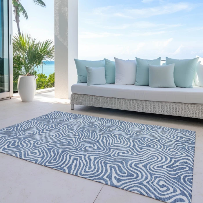 Addison Rugs Chantille Blue ACN1030 8ft. x 10ft. Rect. Rug