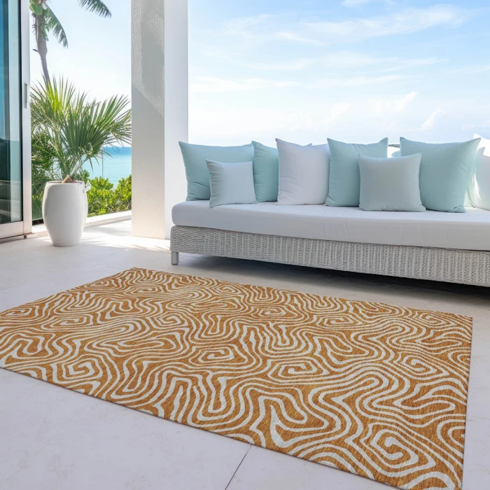 Addison Rugs Chantille Orange ACN1030 9ft. x 12ft. Rect. Rug