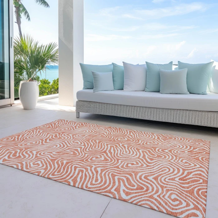Addison Rugs Chantille Orange ACN1030 9ft. x 12ft. Rect. Rug