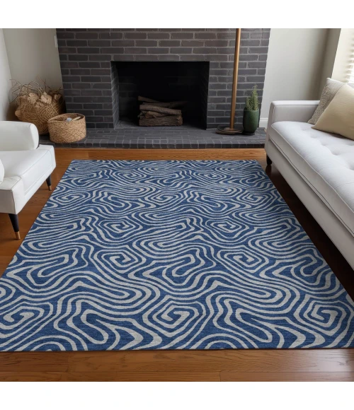 Addison Rugs Chantille Blue ACN1031 5ft. x 7ft.6in. Rect. Rug