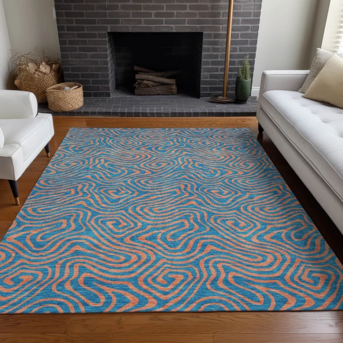 Addison Rugs Chantille Teal ACN1031 9ft. x 12ft. Rect. Rug