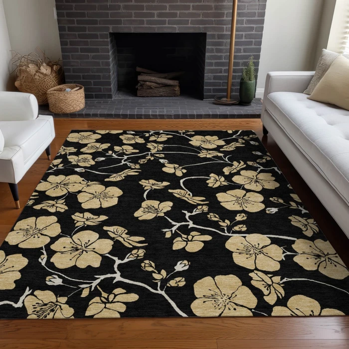 Addison Rugs Chantille Black ACN1034 5ft. x 7ft.6in. Rect. Rug