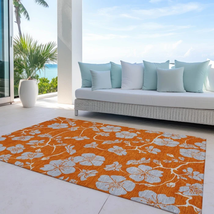 Addison Rugs Chantille Orange ACN1034 9ft. x 12ft. Rect. Rug
