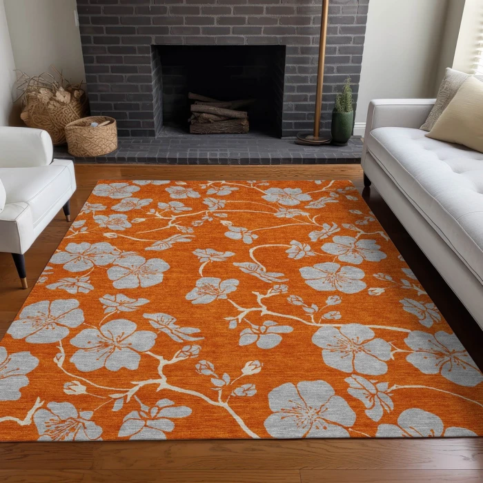 Addison Rugs Chantille Orange ACN1034 9ft. x 12ft. Rect. Rug