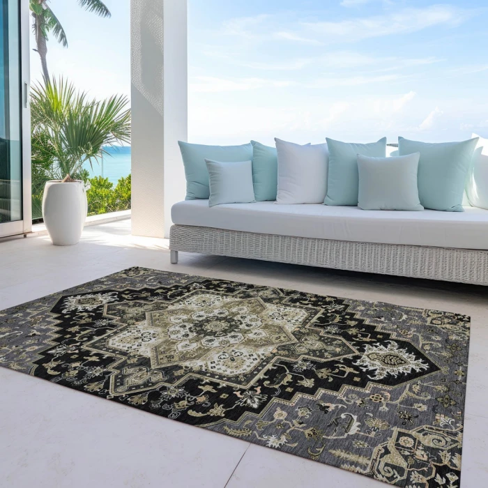 Addison Rugs Chantille Black ACN1036 9ft. x 12ft. Rect. Rug