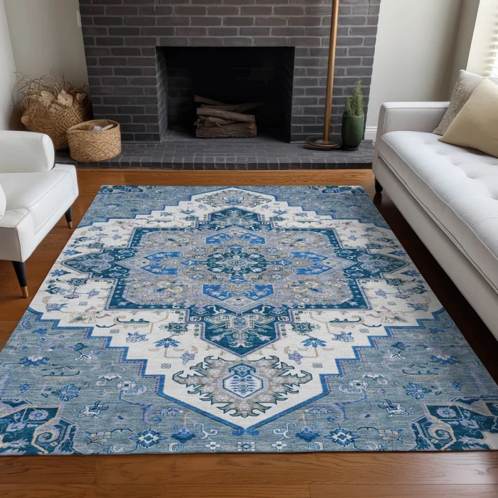 Addison Rugs Chantille Blue ACN1036 9ft. x 12ft. Rect. Rug