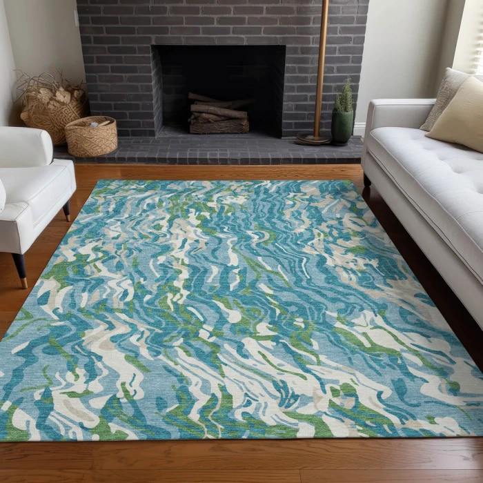 Addison Rugs Chantille Teal ACN1038 5ft. x 7ft.6in. Rect. Rug
